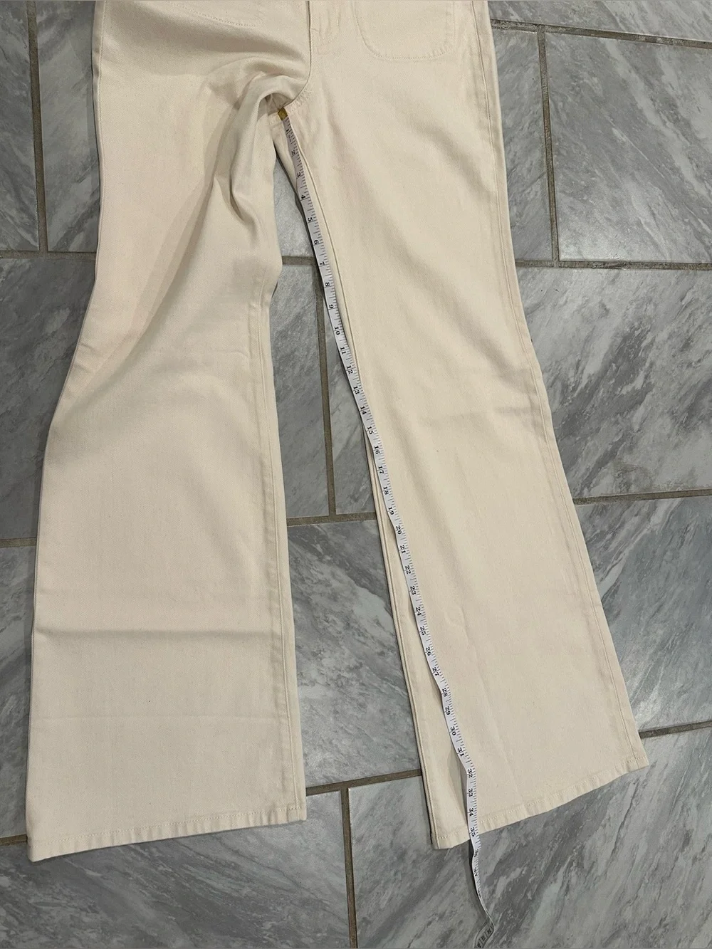 NWT J.Crew Womens Cream 96’ Flare Pants Size 28T (30Wx35L)